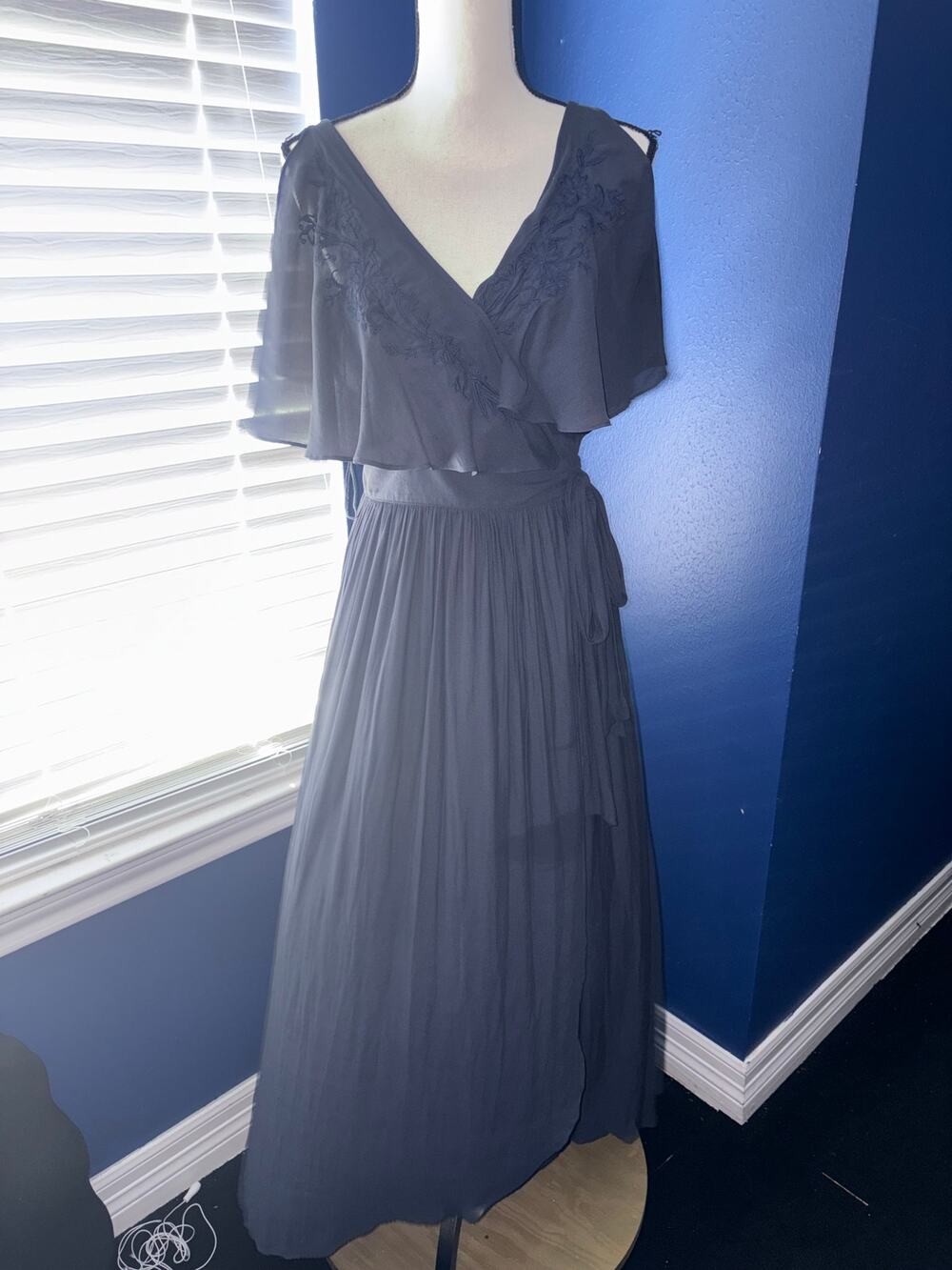 Poshmark Listing: Free People Fiona Wrap Maxi Dress – Midnight Navy – Size S/P